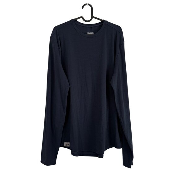 Hoka One One Navy Blue Performance Long Sleeve T Shirt Mens Size Large - Picture 1 of 6